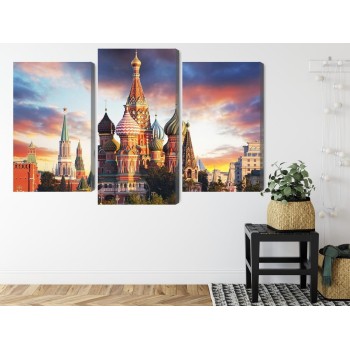Mehrteiliges Bild Moskau-Blick Auf Den Roten Platz Und Die Kathedrale