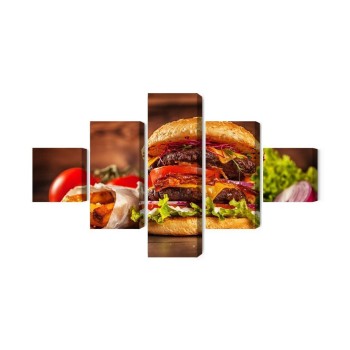 Mehrteiliges Bild Hausgemachter Hamburger