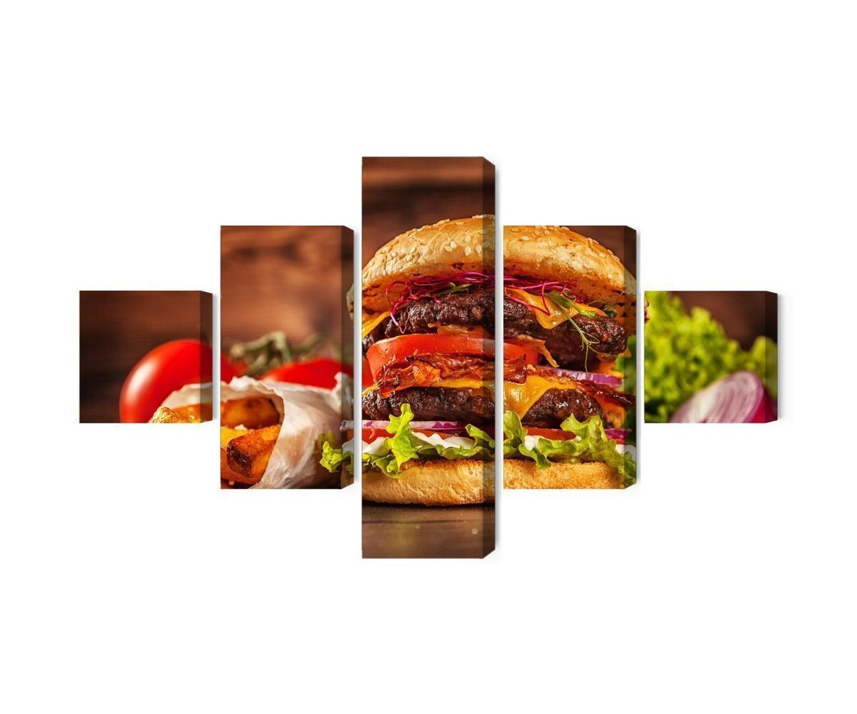 Mehrteiliges Bild Hausgemachter Hamburger