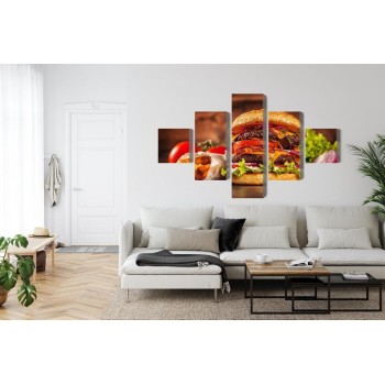 Mehrteiliges Bild Hausgemachter Hamburger