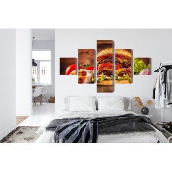 Mehrteiliges Bild Hausgemachter Hamburger