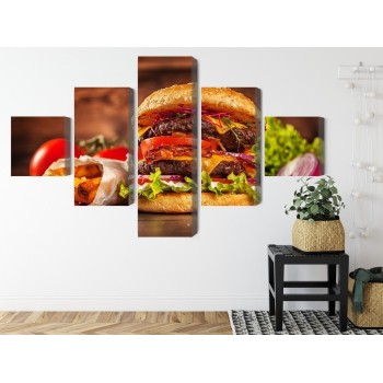 Mehrteiliges Bild Hausgemachter Hamburger