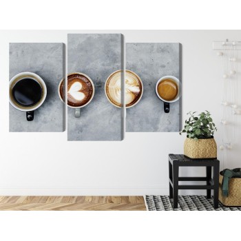 Mehrteiliges Bild Tassen Mit Kaffee