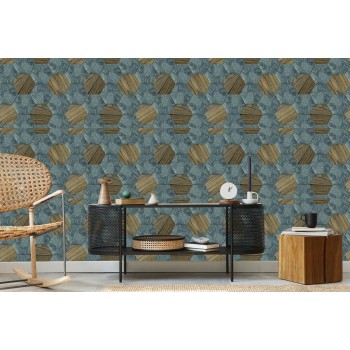 Tapete Konkretes Holz 3D-Muster
