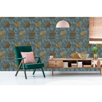 Tapete Konkretes Holz 3D-Muster
