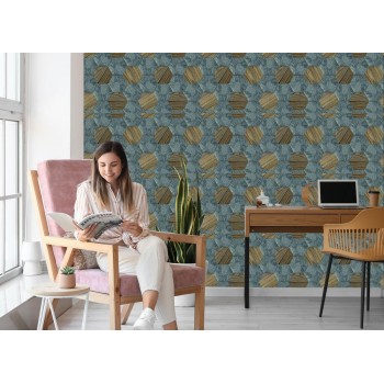 Tapete Konkretes Holz 3D-Muster