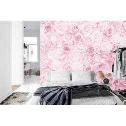 Fototapete Verblaßtes Blumenweinlese-Rosa