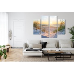 Mehrteiliges Bild Sonnenuntergang An Der Ostsee 3D