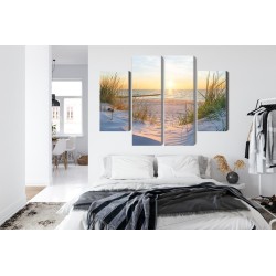 Mehrteiliges Bild Sonnenuntergang An Der Ostsee 3D
