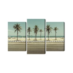 Mehrteiliges Bild Palmen Am Strand Von Ipanema In Rio De Janeiro