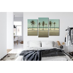 Mehrteiliges Bild Palmen Am Strand Von Ipanema In Rio De Janeiro