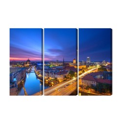 Mehrteiliges Bild Berlin-Panorama Bei Sonnenuntergang