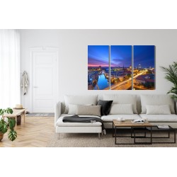 Mehrteiliges Bild Berlin-Panorama Bei Sonnenuntergang