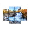 Mehrteiliges Bild Herbstlandschaft Mit Wasserfall