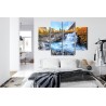 Mehrteiliges Bild Herbstlandschaft Mit Wasserfall