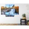 Mehrteiliges Bild Herbstlandschaft Mit Wasserfall