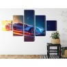 Mehrteiliges Bild 3D Futuristischer Sportwagen