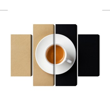 Mehrteiliges Bild Eine Tasse Italienischen Kaffee