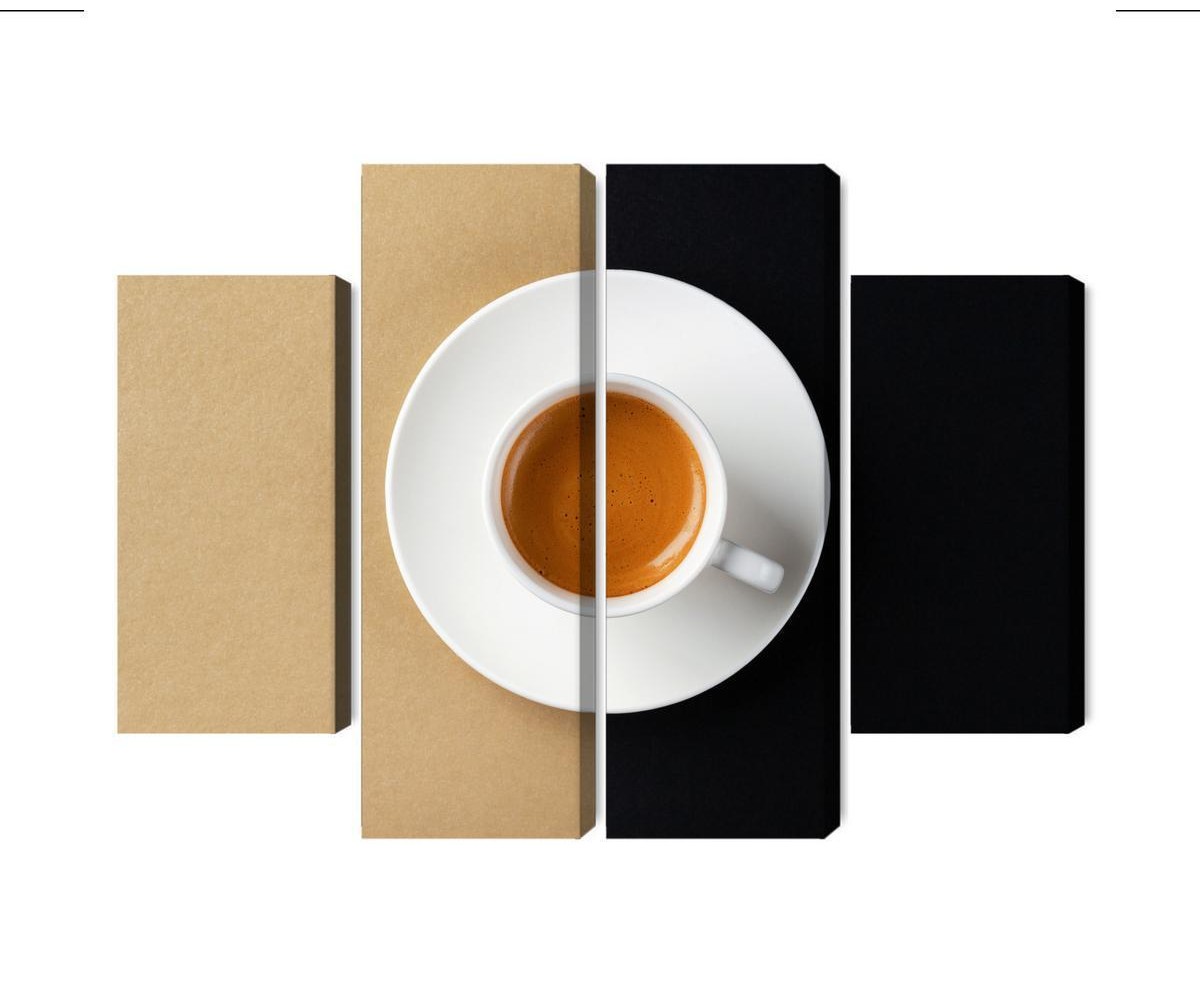 Mehrteiliges Bild Eine Tasse Italienischen Kaffee