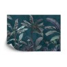 Fototapete Tropical Trees Wallpaper Design  Banana Trees And Plants  Dark Background  Pattern Design  Mural Art.