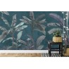 Fototapete Tropical Trees Wallpaper Design  Banana Trees And Plants  Dark Background  Pattern Design  Mural Art.