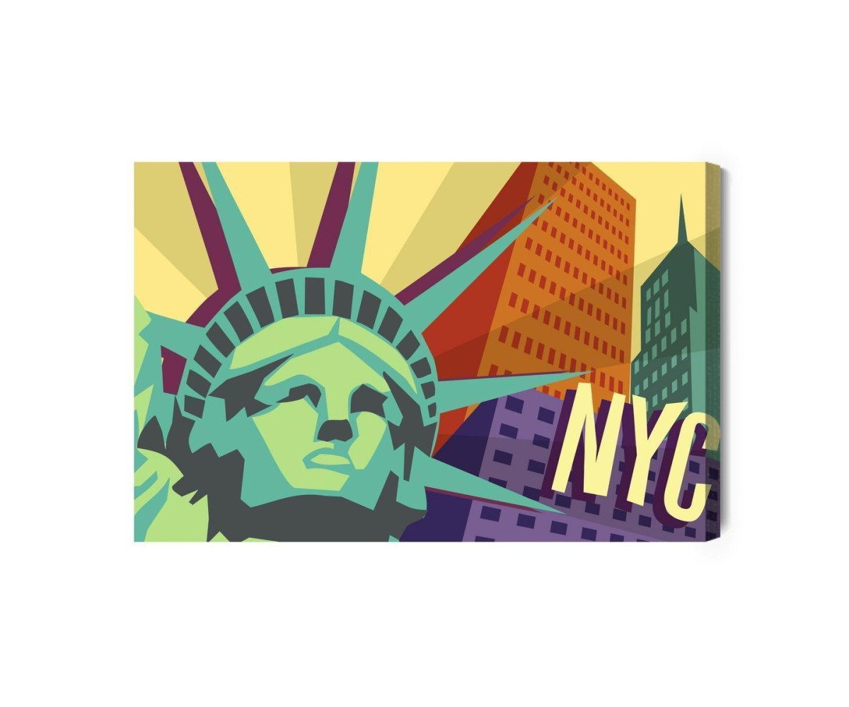 Leinwandbild Buntes New York Im Retro-Stil