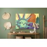 Leinwandbild Buntes New York Im Retro-Stil