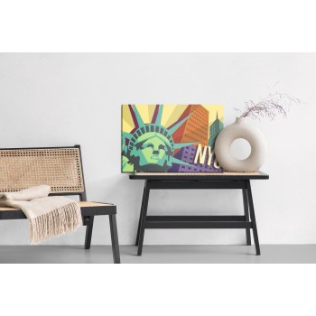 Leinwandbild Buntes New York Im Retro-Stil