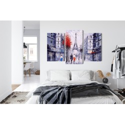 Mehrteiliges Bild Der Blick Auf Die Pariser Straße Wie Gemalt