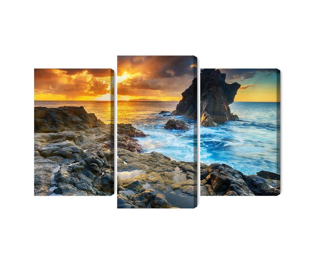 Mehrteiliges Bild Sonnenuntergang An Der Küste