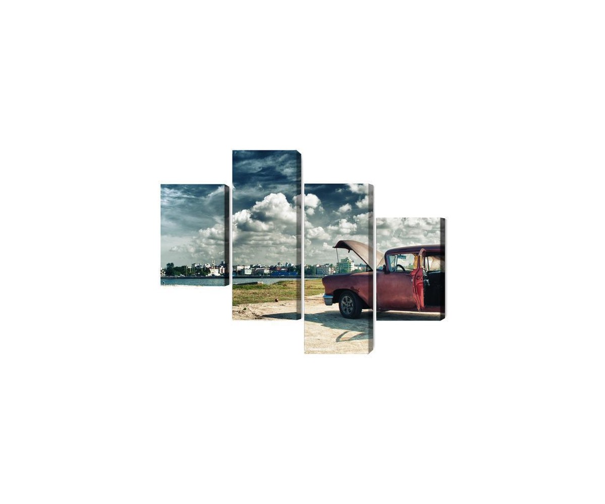 Mehrteiliges Bild Panoramablick Auf Havanna Und Den Malecon