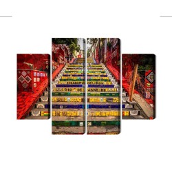 Mehrteiliges Bild Selaron-Treppe Im Historischen Zentrum Von Rio De Janeiro