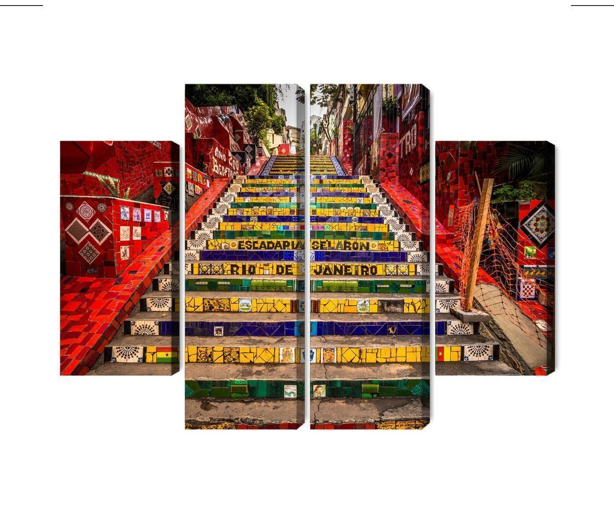 Mehrteiliges Bild Selaron-Treppe Im Historischen Zentrum Von Rio De Janeiro