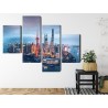 Mehrteiliges Bild Shanghai-Panorama Bei Nacht