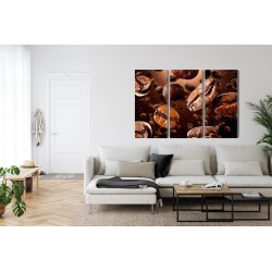 Mehrteiliges Bild Braune Kaffeebohnen