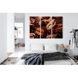 Mehrteiliges Bild Braune Kaffeebohnen