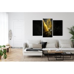 Mehrteiliges Bild Goldene Flasche Champagner