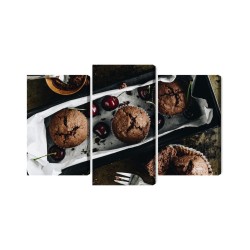 Mehrteiliges Bild Muffins Mit Kirschen