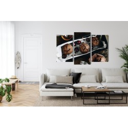 Mehrteiliges Bild Muffins Mit Kirschen