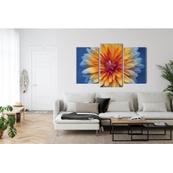 Mehrteiliges Bild Chrysanthemenblume Hautnah 3D