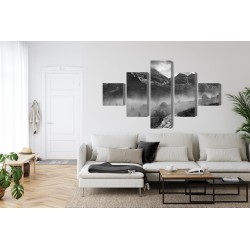 Mehrteiliges Bild Hala Gąsienicowa In Schwarz Und Weiß