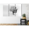 Mehrteiliges Bild Bison Im Nebel 3D