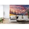 Fototapete Awesome Alpine Highlands In Sunny Day. Scenic Image Of Fairy-Tale Landscape With Colorful Sky Under Sunlit  O