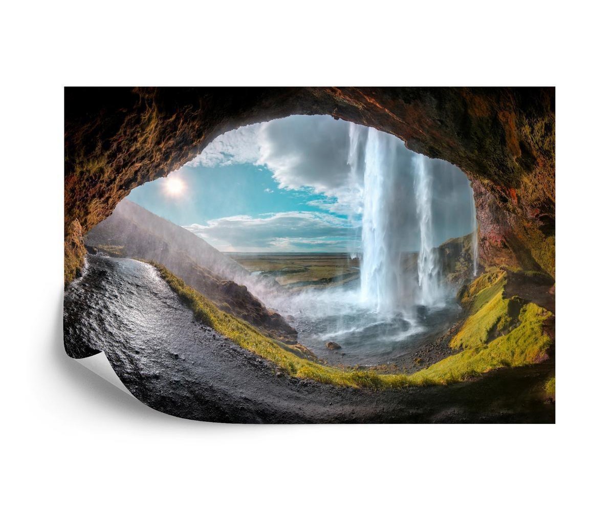 Fototapete Wasserfall-Höhle