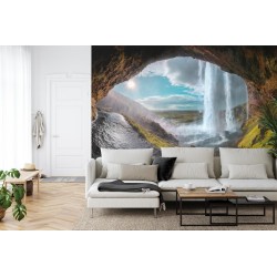 Fototapete Wasserfall-Höhle