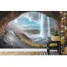 Fototapete Wasserfall-Höhle