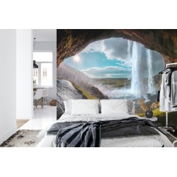 Fototapete Wasserfall-Höhle