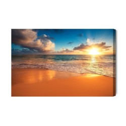 Leinwandbild Sonnenuntergang Am Strand