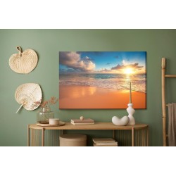 Leinwandbild Sonnenuntergang Am Strand