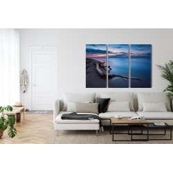 Mehrteiliges Bild Die Meereslandschaft Zur Abendzeit